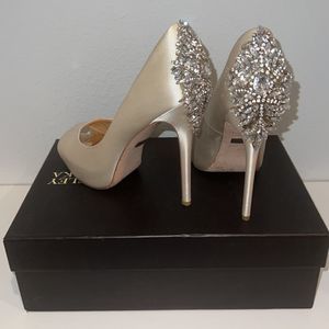 Badgley Mischka Kiara Peep-Toe Evening Pumps